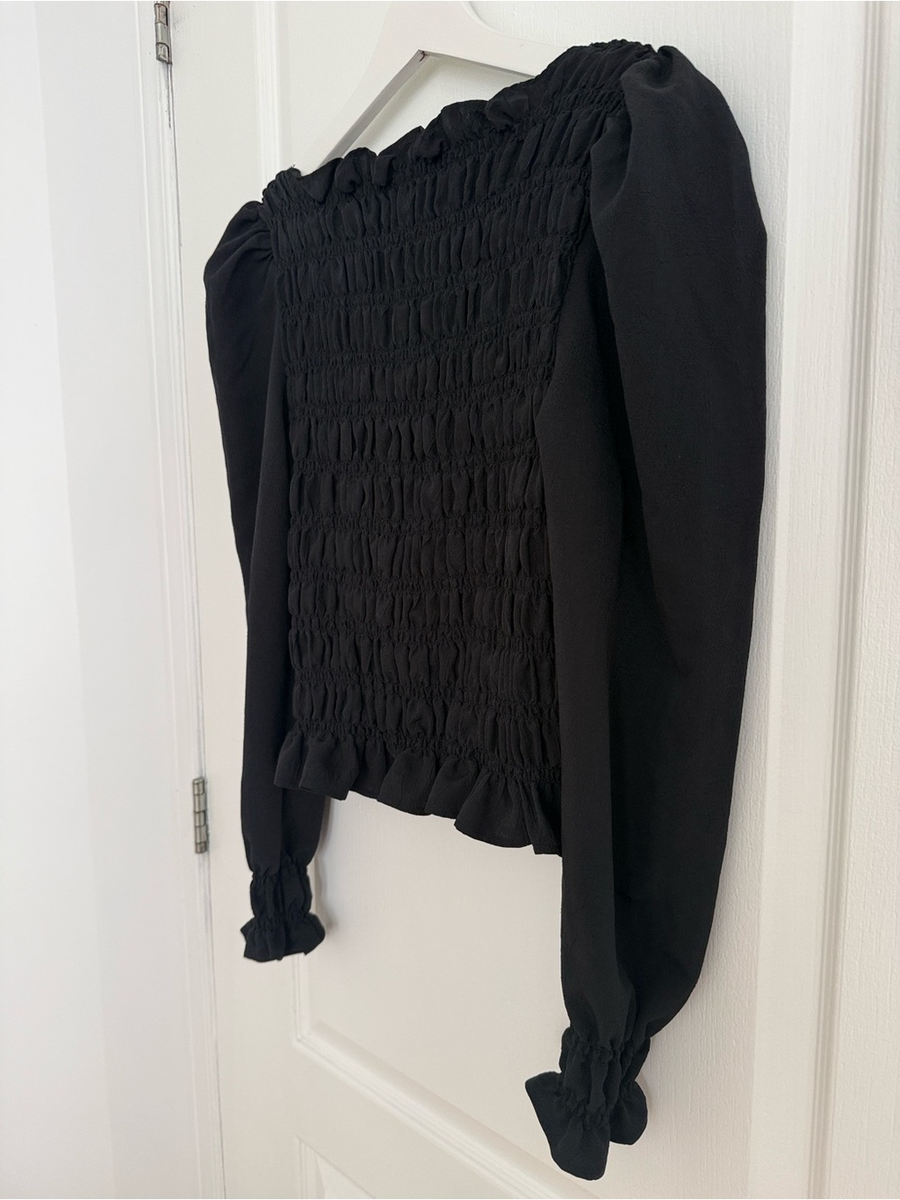 H&M Black Smocked Top